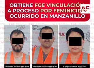 Obtiene FGE vinculación a proceso por feminicidio ocurrido en Manzanillo