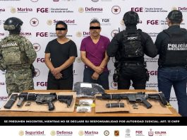 SSPC Colima, Marina y FGE detienen a dos operadores financieros del Cártel Los Mezcales