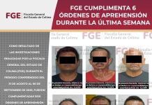 FGE cumplimenta 6 órdenes de aprehensión durante la última semana
