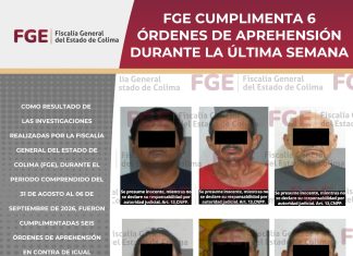 FGE cumplimenta 6 órdenes de aprehensión durante la última semana
