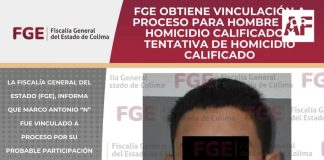 FGE obtiene vinculación a proceso para hombre por homicidio calificado y tentativa de homicidio calificado