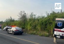 Volcadura de camioneta deja un lesionado en Quesería, Cuauhtémoc