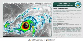 Huracán Simón se ubica a 95 kilómetros de Manzanillo; se prevén lluvias torrenciales en Colima: PC