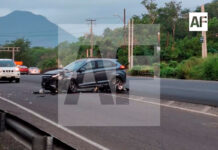 Muere motociclista tras percance vial en la carretera Manzanillo-Cihuatlán