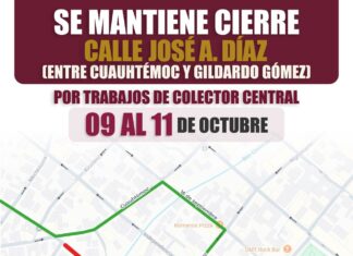 Seidum trabaja en el Colector Central de Colima; pide utilizar rutas alternas del 9 al 11 de octubre