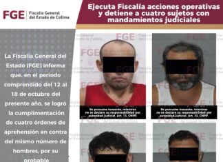 Ejecuta Fiscalía acciones operativas y detiene a cuatro sujetos con mandamientos judiciales