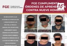 FGE cumplimenta órdenes de aprehensión contra nueve hombres
