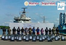 Marina asegura más de 1.2 toneladas de presunta cocaína frente a costas de Oaxaca