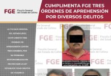 Cumplimenta FGE tres órdenes de aprehensión por diversos delitos