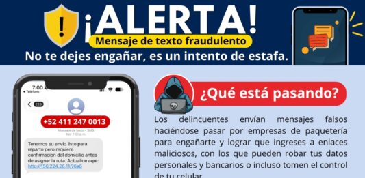 Alertan en Colima por mensajes falsos de paquetería que buscan robar datos personales y bancarios