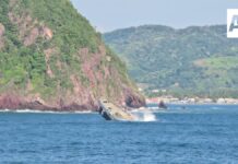 Hunden exbuque Cora frente a Juluapan, Manzanillo; formará parte de un arrecife artificial