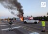 Incendio de tractocamión bloquea parcialmente la autopista Colima-Manzanillo, cerca de Cuyutlán
