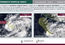 Se forma tormenta tropical Vance en el Pacífico; se localiza a más de mil kilómetros de Manzanillo