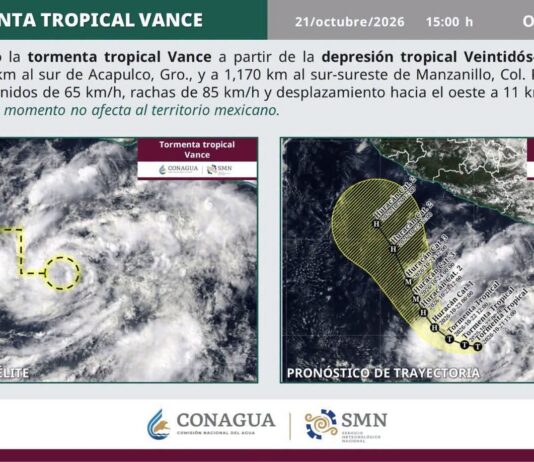 Se forma tormenta tropical Vance en el Pacífico; se localiza a más de mil kilómetros de Manzanillo