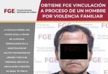 Obtiene FGE vinculación a proceso de un hombre por violencia familiar